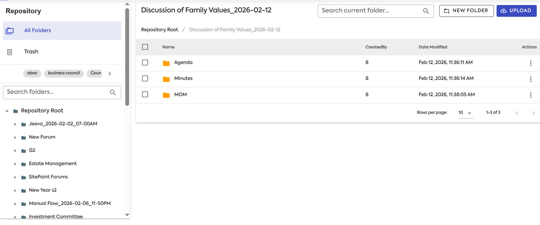 DMS - Subfolder navigation with breadcrumbs
